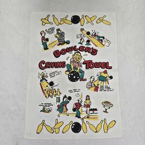 Vintage Cartoon Bowler Crying Towel MCM Funny Collectable 50's Classic Retro